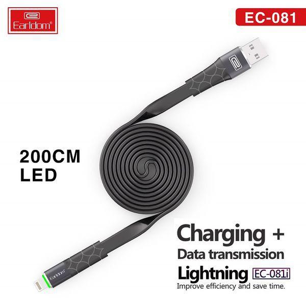 Cáp Sạc Nhanh 3A Có Đèn LED báo Earldom081 Tương thích Iphone, Samsung, Oppo, TypeC - Hàng chính hãng