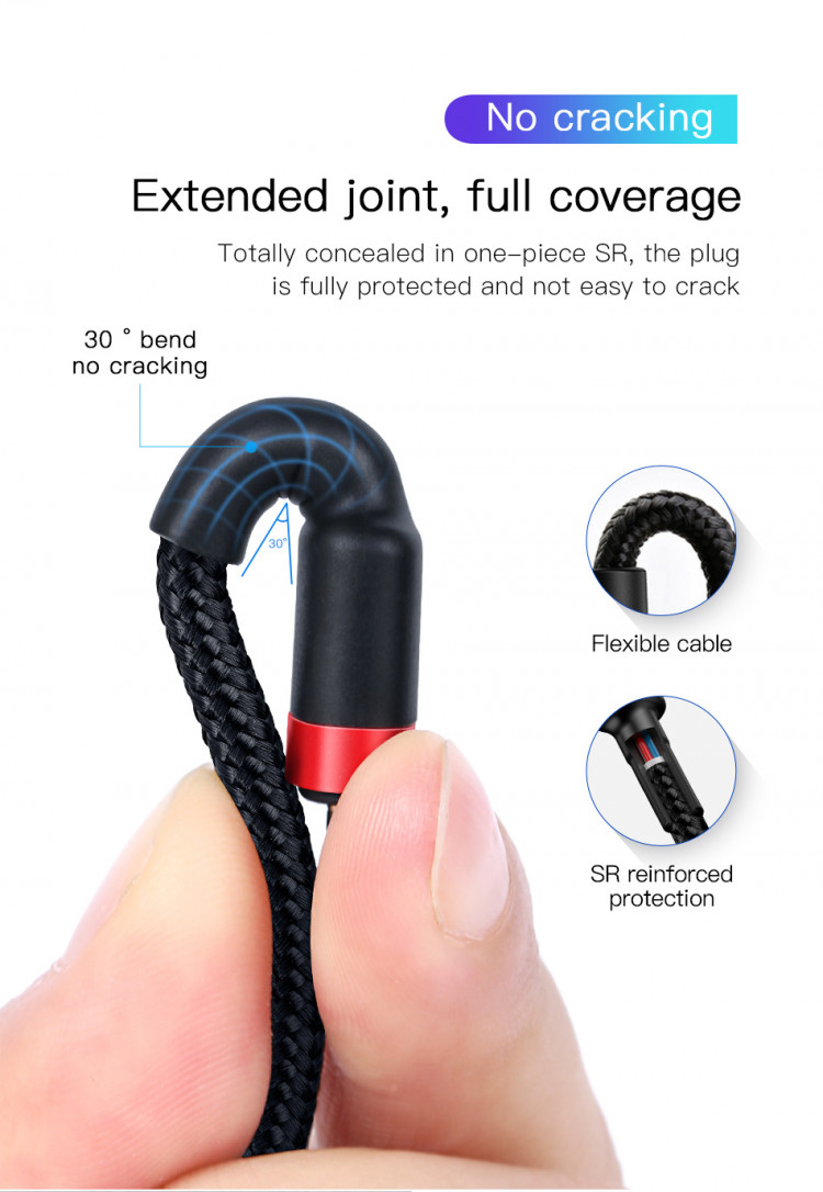 Cáp sạc nhanh Type-C PD2.0 60W cho MacBook, iPad Pro, Samsung, HTC, Xiaomi Baseus  Cafule dài 1m - Hàng chính hãng