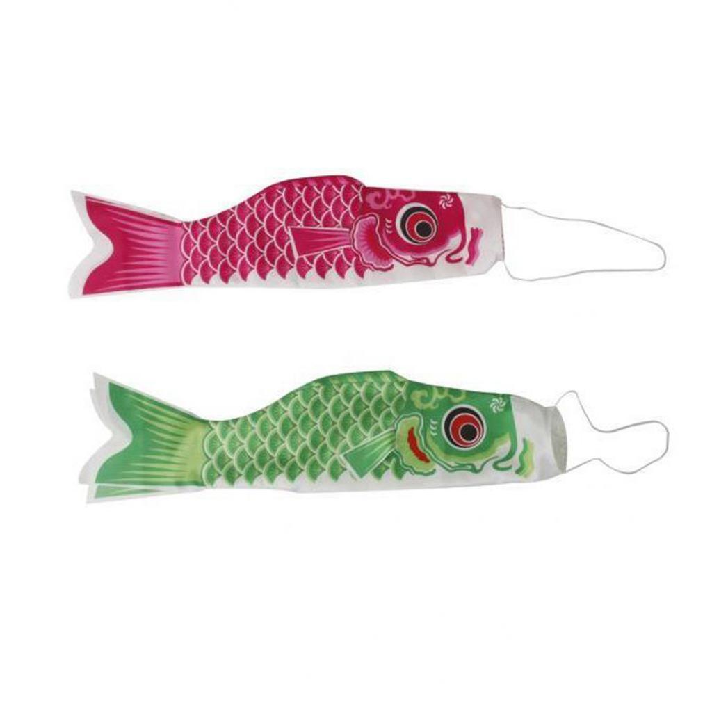 Pink & Green Japanese Carp Windsock Streamer  Flag Kite Koinobori 70cm