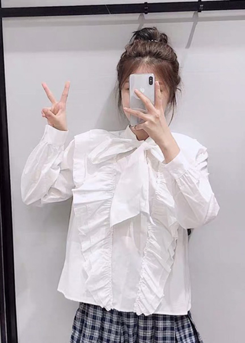 Áo sơ mi trắng bèo tiểu thư xinh đẹp