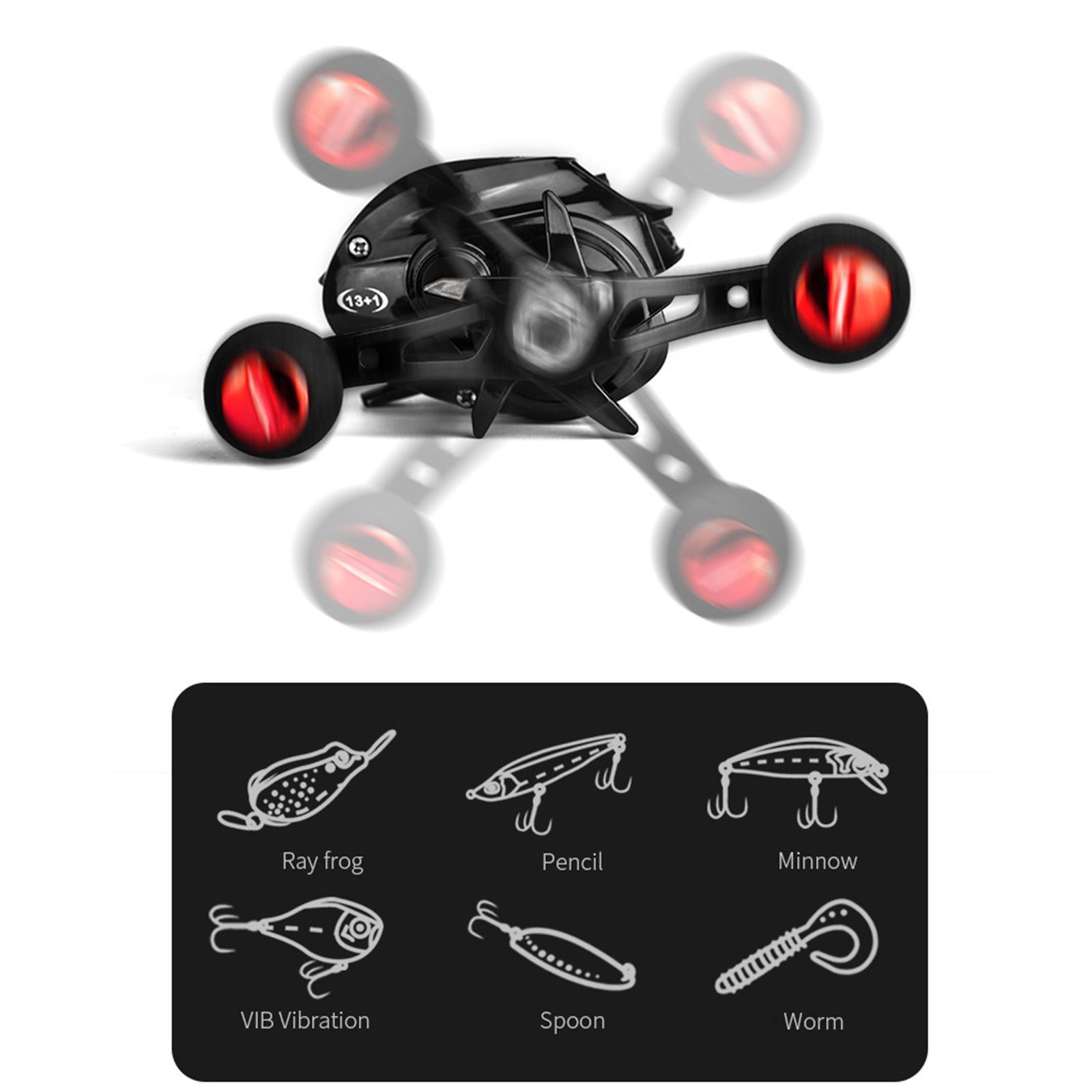 Baitcasting Reels 7.2:1 Gear Ratio Fishing Reel 8kg Max Drag Left Hand