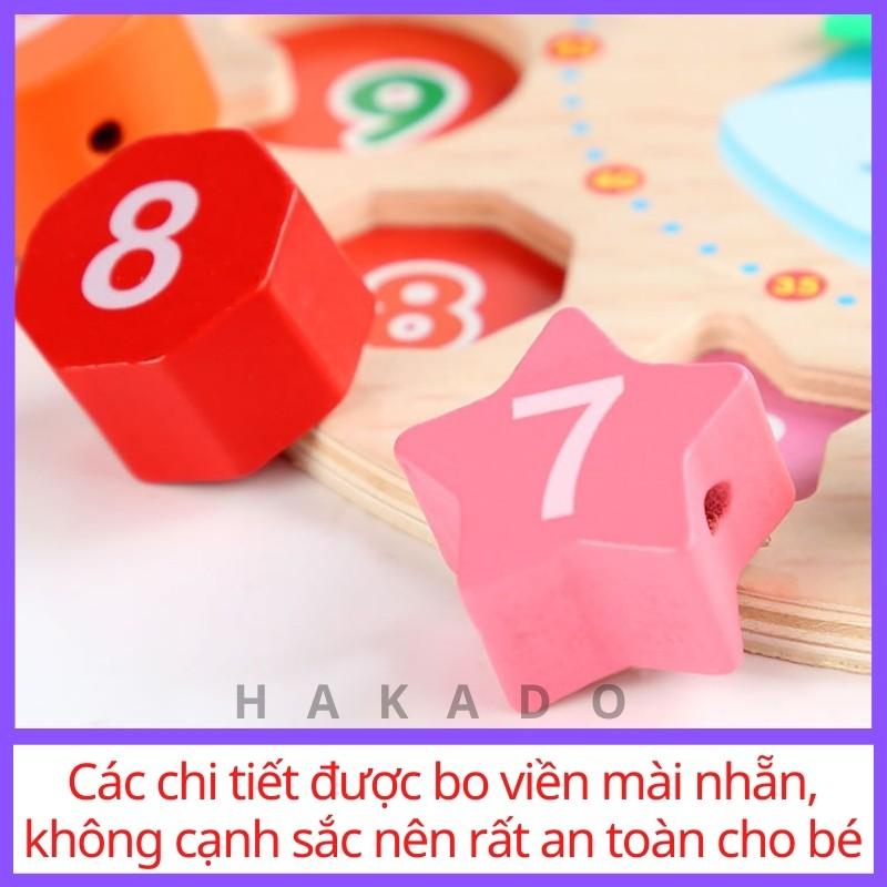Đồ chơi gỗ đồng hồ xâu hạt phát triển kỹ năng cho bé