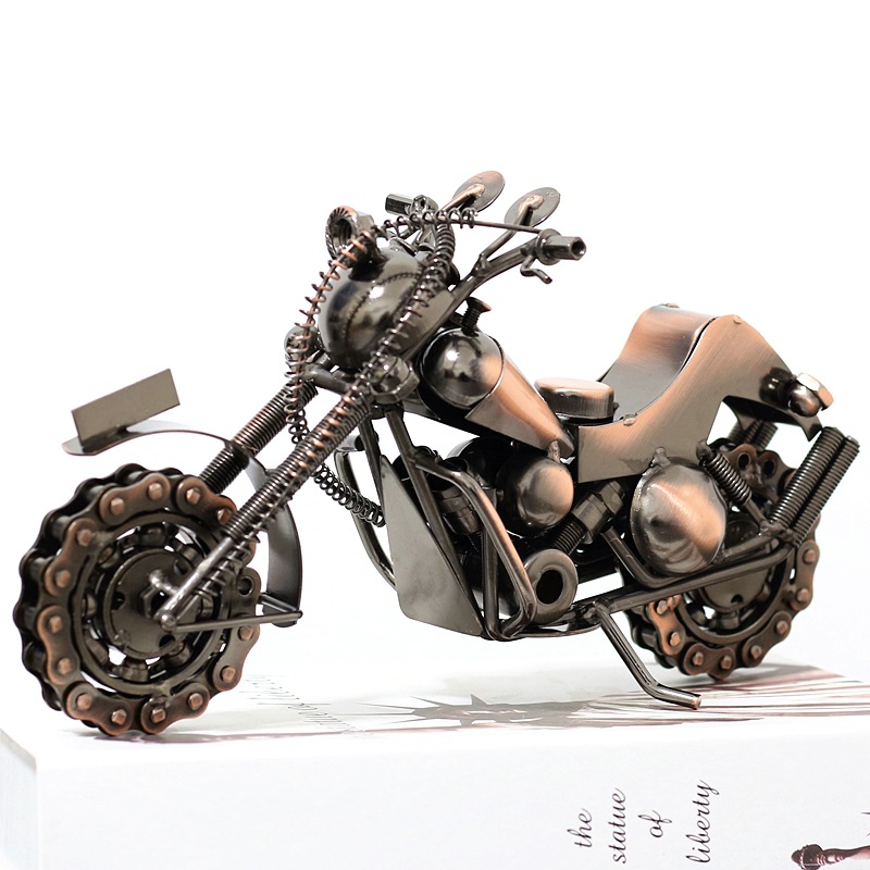 Mô hình xe mô tô cổ điển giả đồng tinh tế
