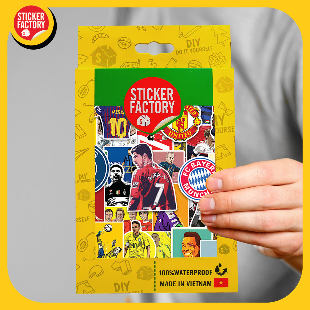 Football - Set 100 sticker decal hình dán nón bảo hiểm, laptop, xe máy, ô tô - STICKER FACTORY