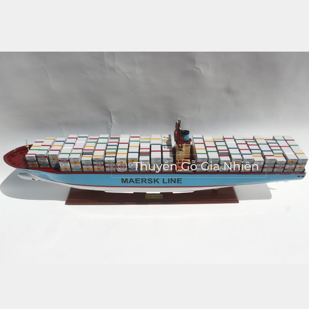 Mô Hình Thuyền Gỗ Trang Trí Phong Thủy Dạng Thuyền Thương Mại EMMA MAERSK Chính Hãng, Hàng Xuất Khẩu Chất Lượng Cao