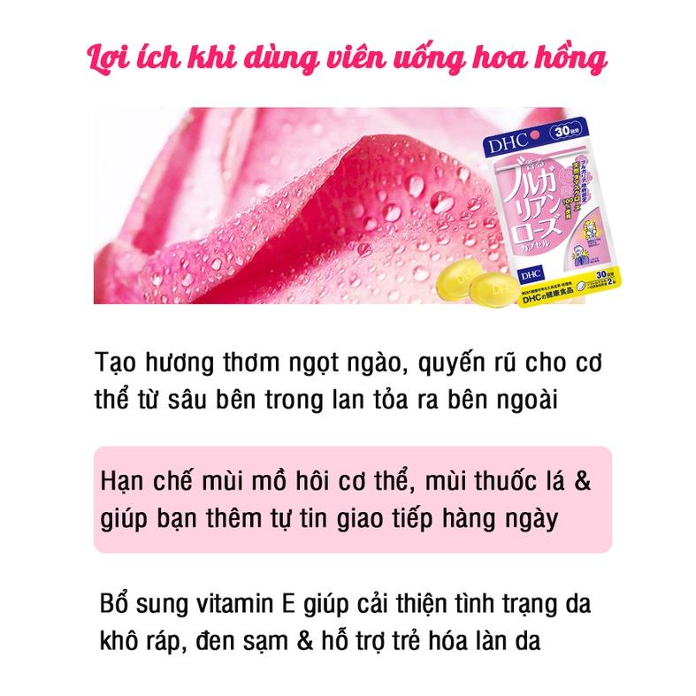 Viên Uống Thơm Cơ Thể Hương Hoa Hồng DHC Bulgarian Rose Capsule 30 Ngày