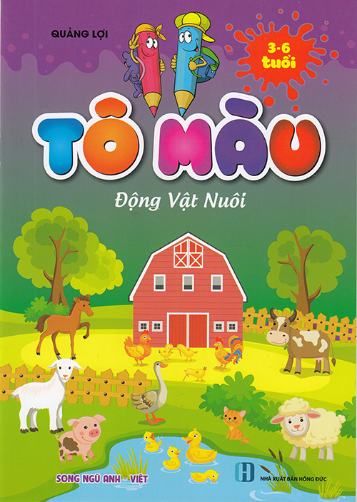 Sách - Tô màu động vật nuôi 3-6 tuổi