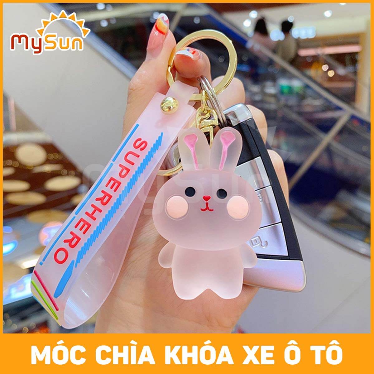 Dây móc treo chìa khóa xe máy, ô tô, điện thoại nhựa dẻo đẹp, cute dễ thương MySun