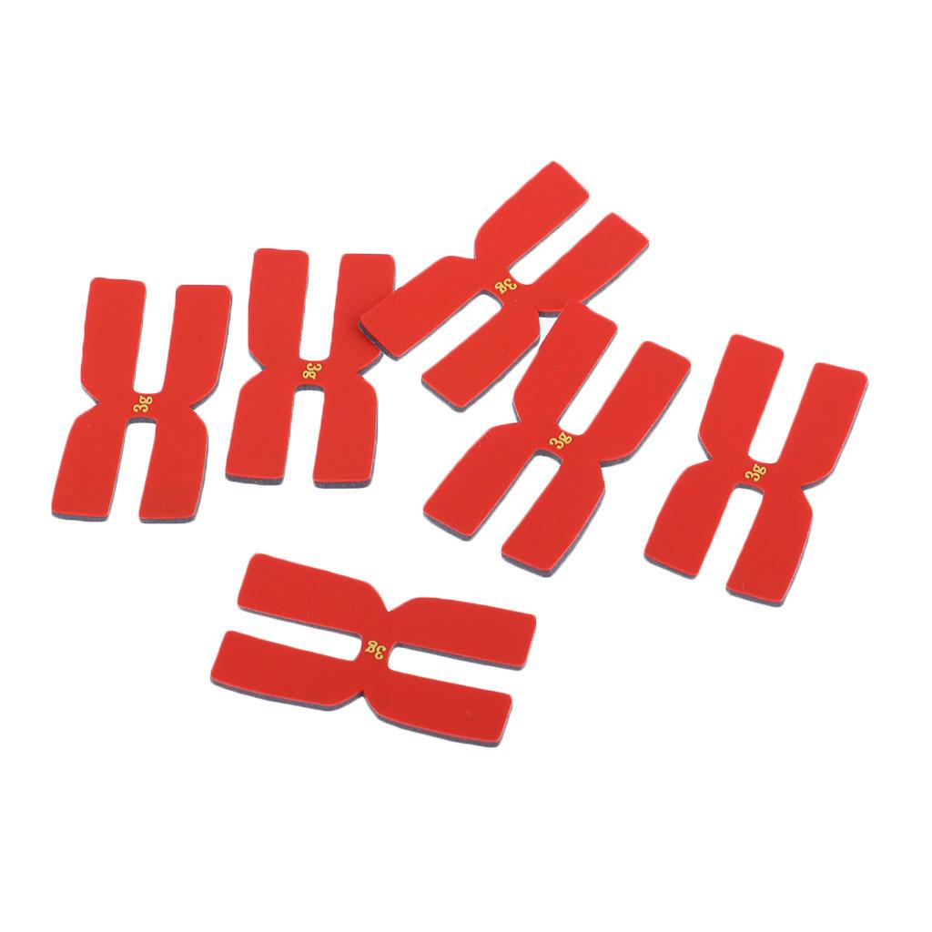 6 Pieces Professional 3g Tennis Racket Balance Bar Silicone H-shaped Weighted Power Strips