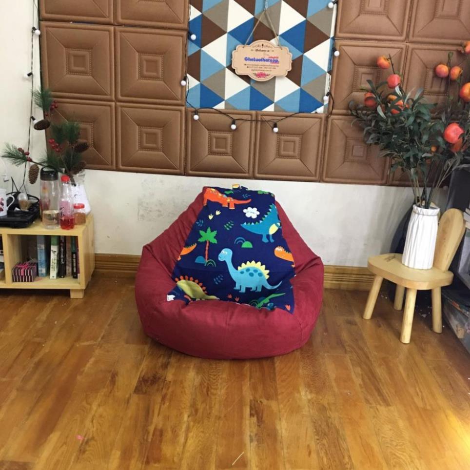 Vỏ ghế lười size S, vải thô canvas mix màu, chất mát