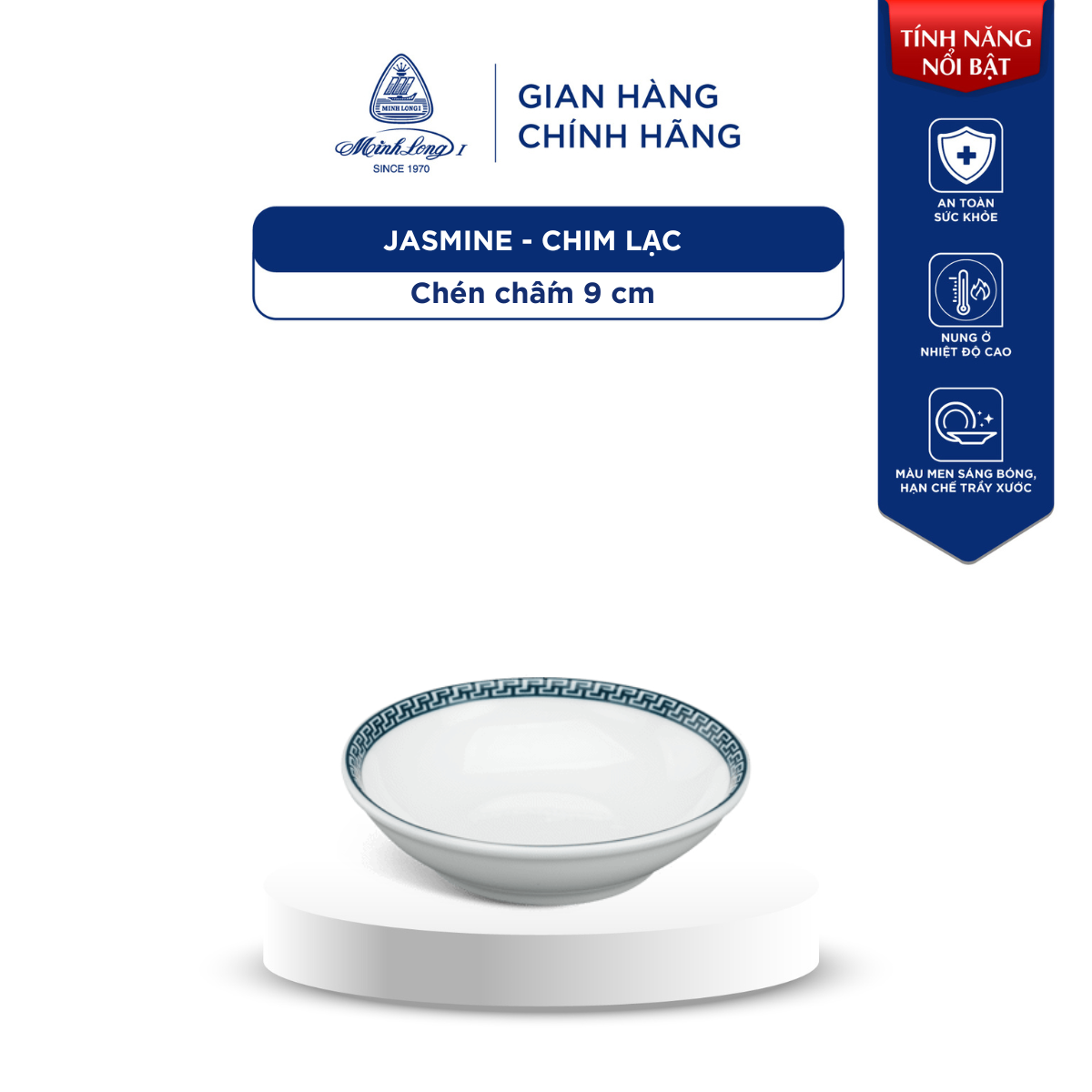 Chén Chấm Sứ Minh Long 9 cm - Jasmine - Chim Lạc