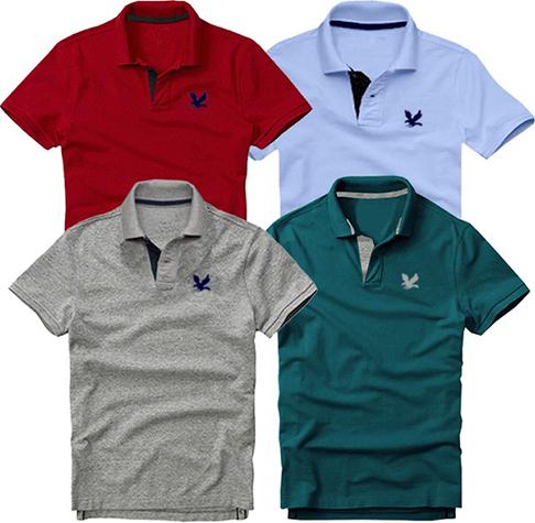 Áo Thun Nam Ca Sâu Mâu Mơi, Combo 4 Ao - Đb437 - Xanh Môn, Xám Đậm, Xanh Cổ Vịt, Đỏ Đô - Xl