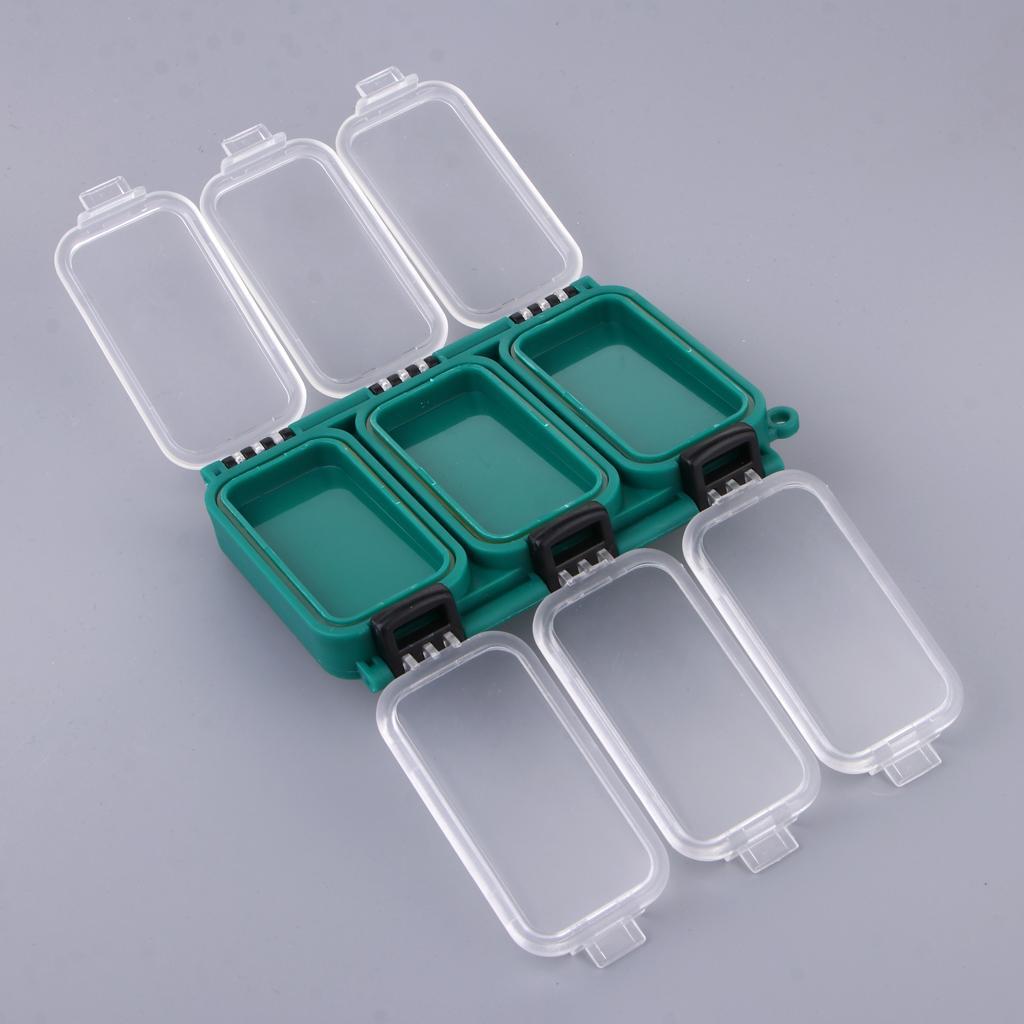 1 Set Ice Fishing Lures Metal Hooks Baits With 6 Compartments Tackle Box