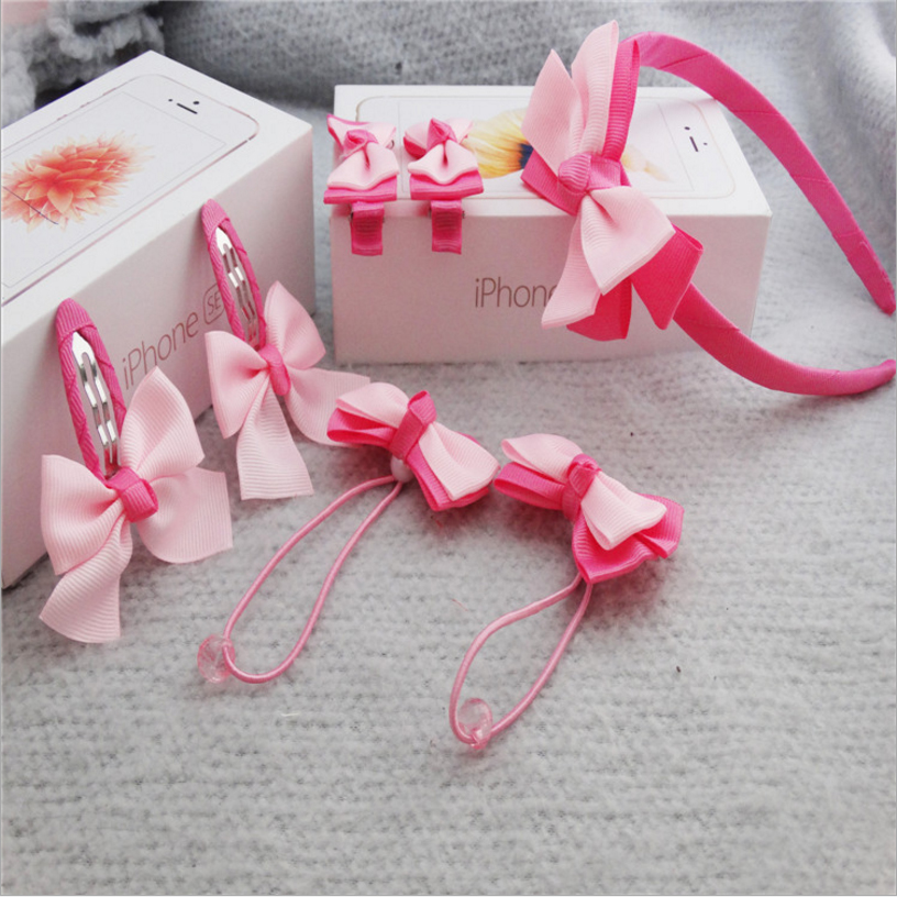 Bộ bờm - nơ kẹp tóc - dây buộc tóc 7 món cho bé gái