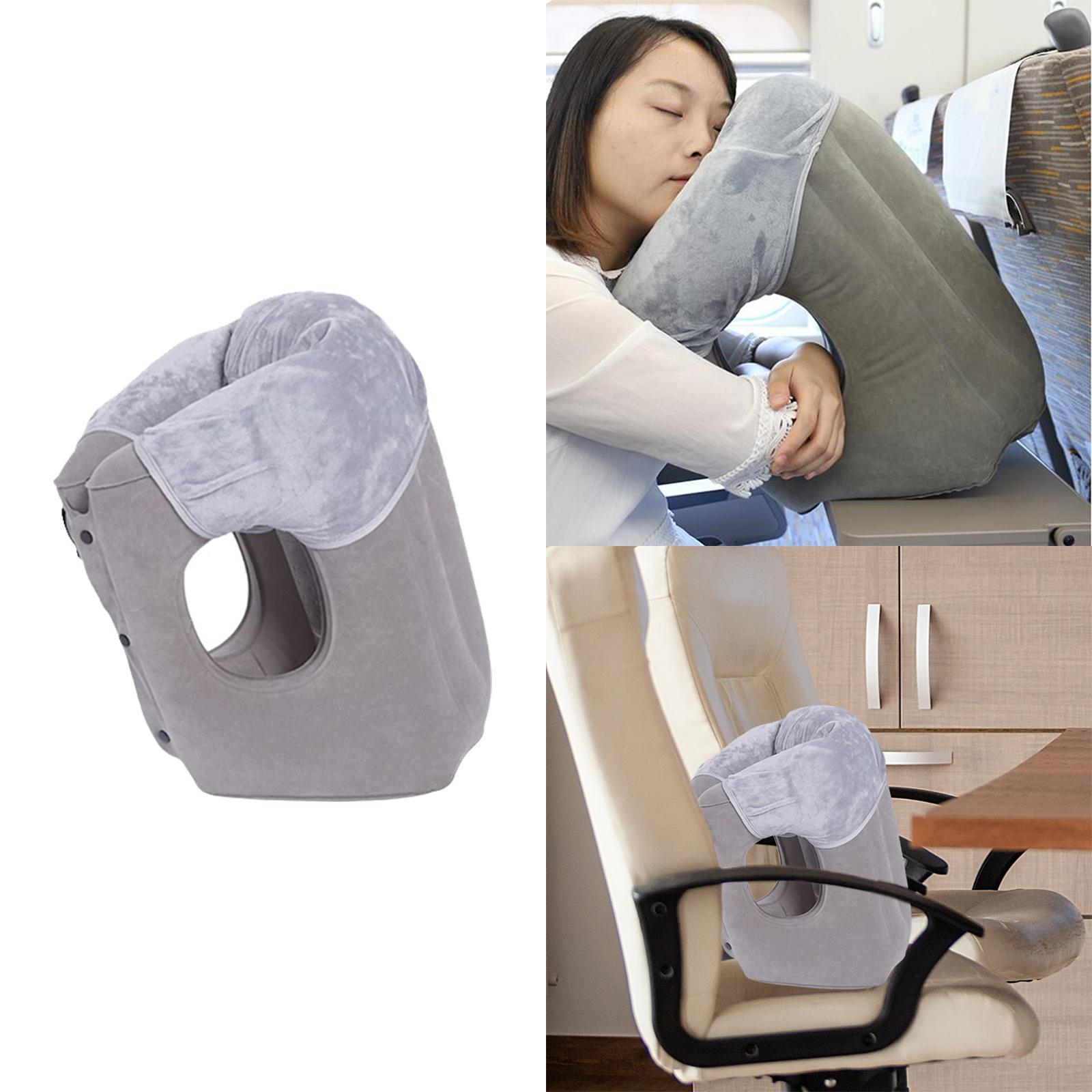 Inflatable Travel Pillow Neck Support Headrest for Airplane Train Travel