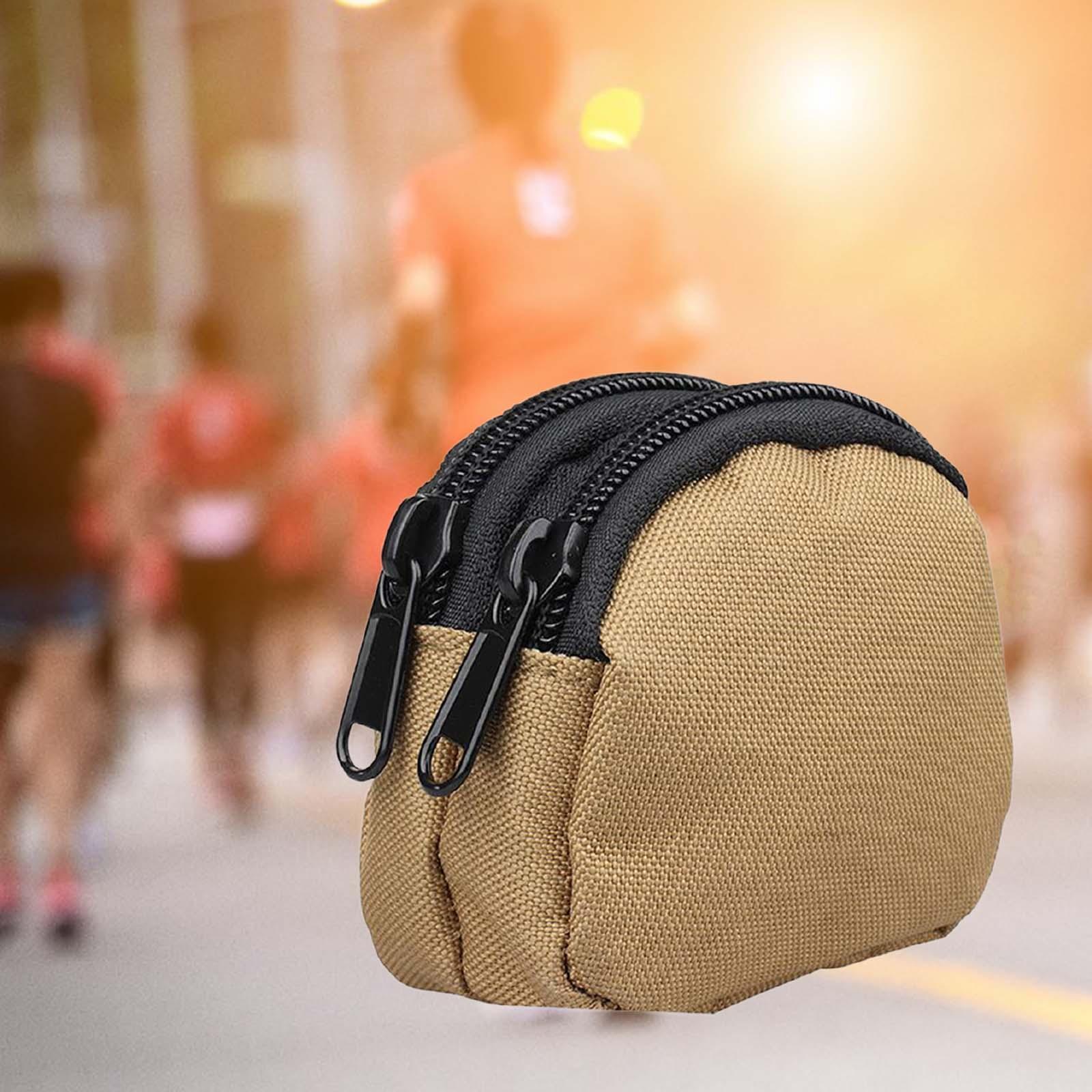 Coin Pouch Change Holder, Outdoor Wallet Nylon Waist Bag for Men, Multifunctional Coin Purse Cash Holder Money Pouch, Small Change Bag