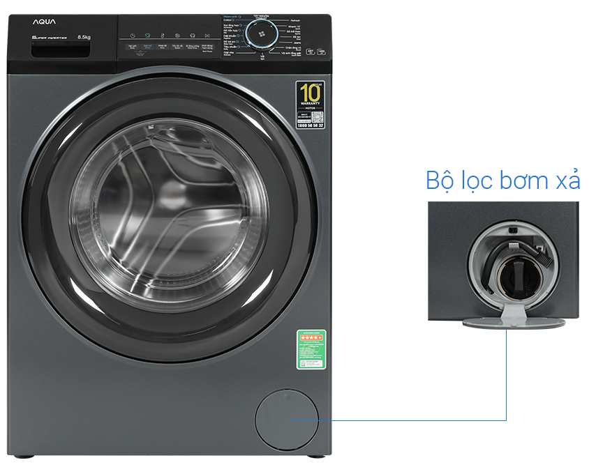 Máy giặt Aqua Inverter 8.5 kg AQD-A852J - hàng chính hãng - chỉ giao HCM