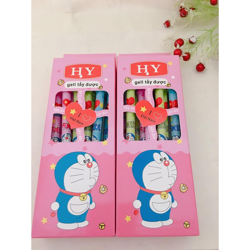 Combo 3 Hộp Bút bi xóa được mực Tím mẫu Doraemon - Hộp 12 cây