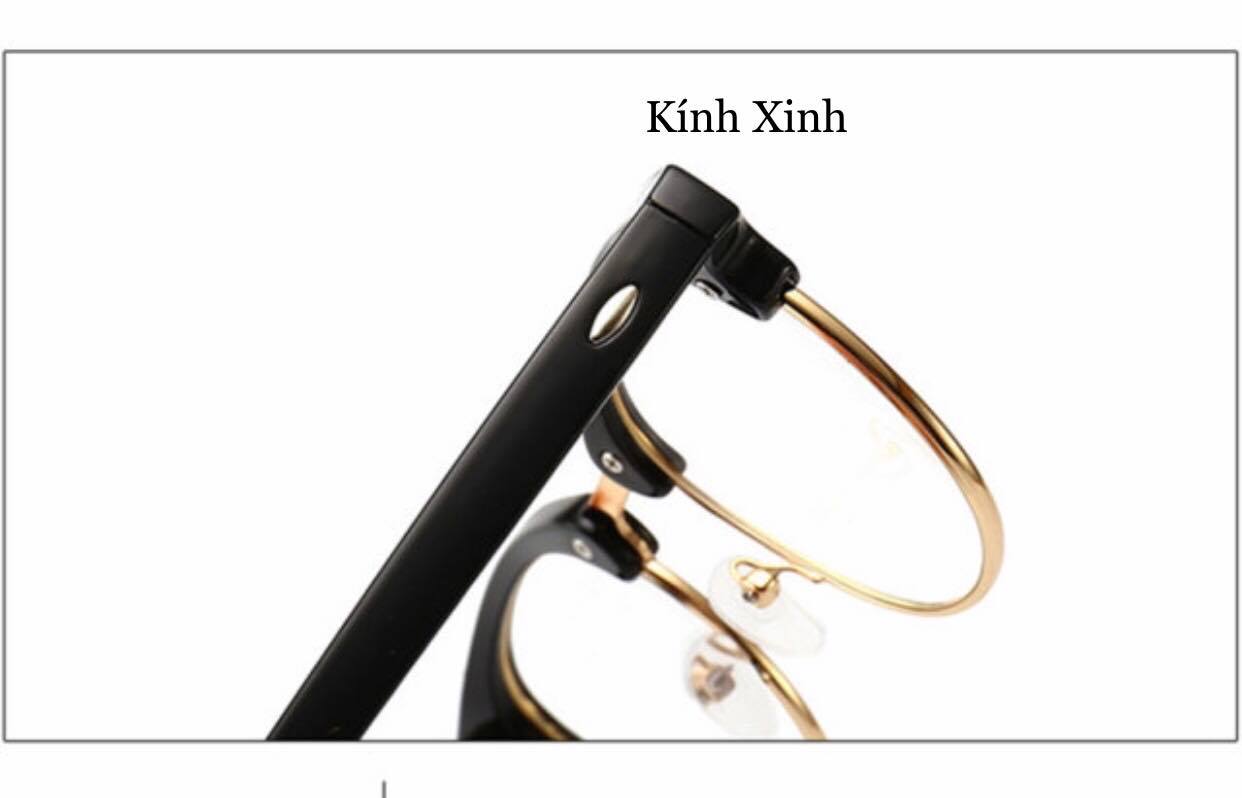 Kính Mắt Chống Ánh Sáng Xanh Bức Xạ Nửa Viền Gọng Nhựa Thời Trang