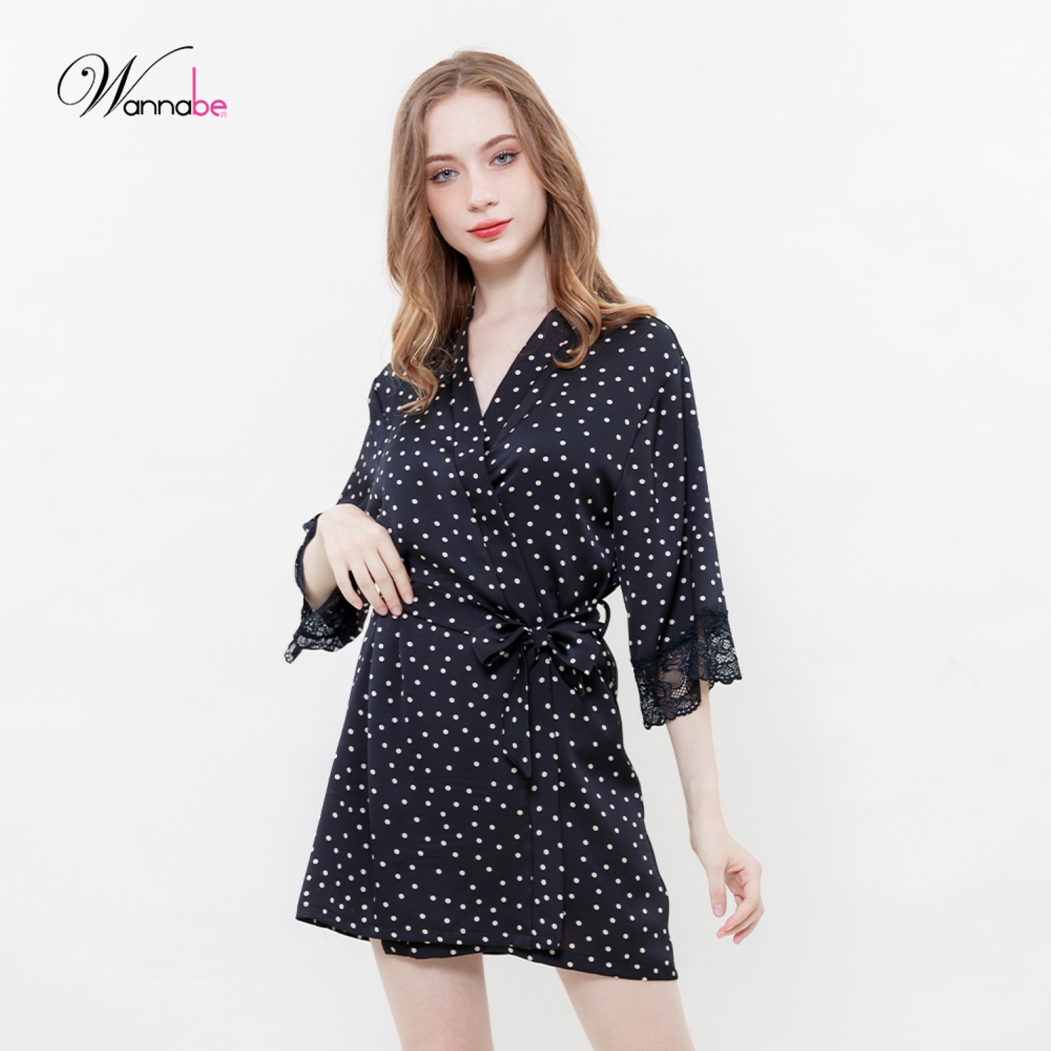 Áo choàng ngủ lụa latin WANNABE KIS90 áo khoác kimono cao cấp chiếc áo choàng quyền lực ẩn chứa nét gợi cảm tiềm ẩn bên trong áo