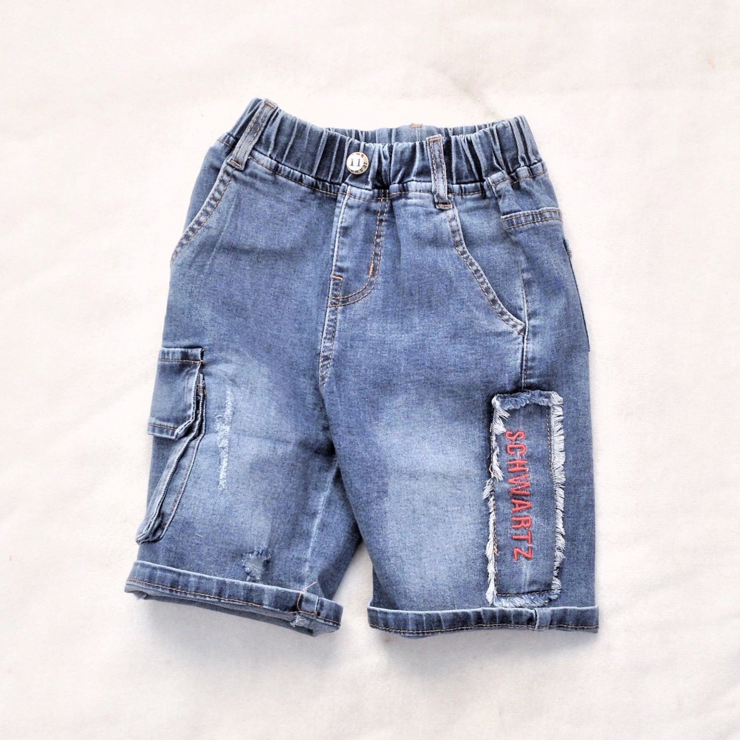 Q00000116 Jean lửng bé trai đẹp, dáng ôm body, co giãn tốt, từ 4-8 tuổi