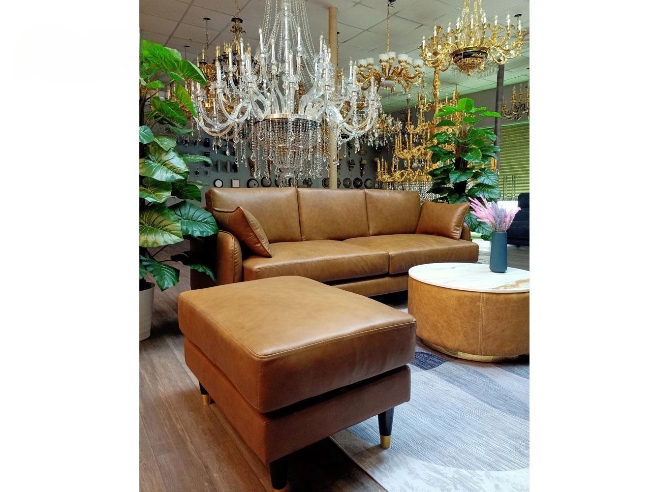Sofa băng da bò Italy Juno sofa màu vàng SFBCT14 2m1 hàng cao cấp chuẩn da bò nhập khẩu Ý