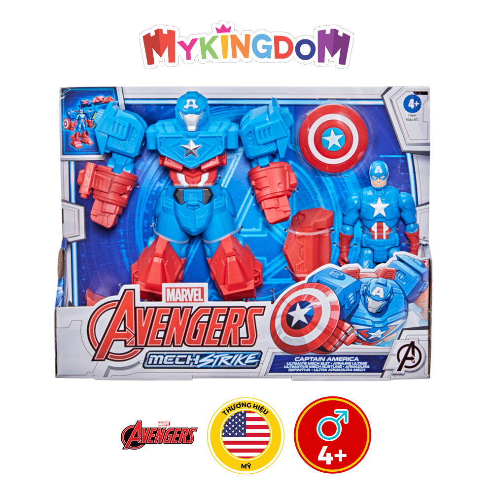 Đồ Chơi MATTEL AVENGERS Mô Hình Captain Dòng Mech Strike Tối Thượng Giáp 8 Inch F1669