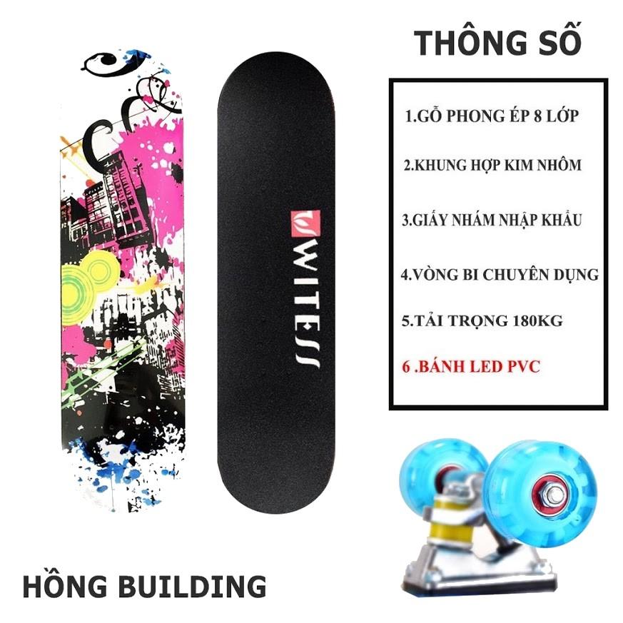 Ván Trượt Thể Thao Thi Đấu Cỡ Lớn 80 cm Gỗ Phong Ép 8 Lớp, An Toàn Chắc Chắn, Chịu Tải Trọng Lớn