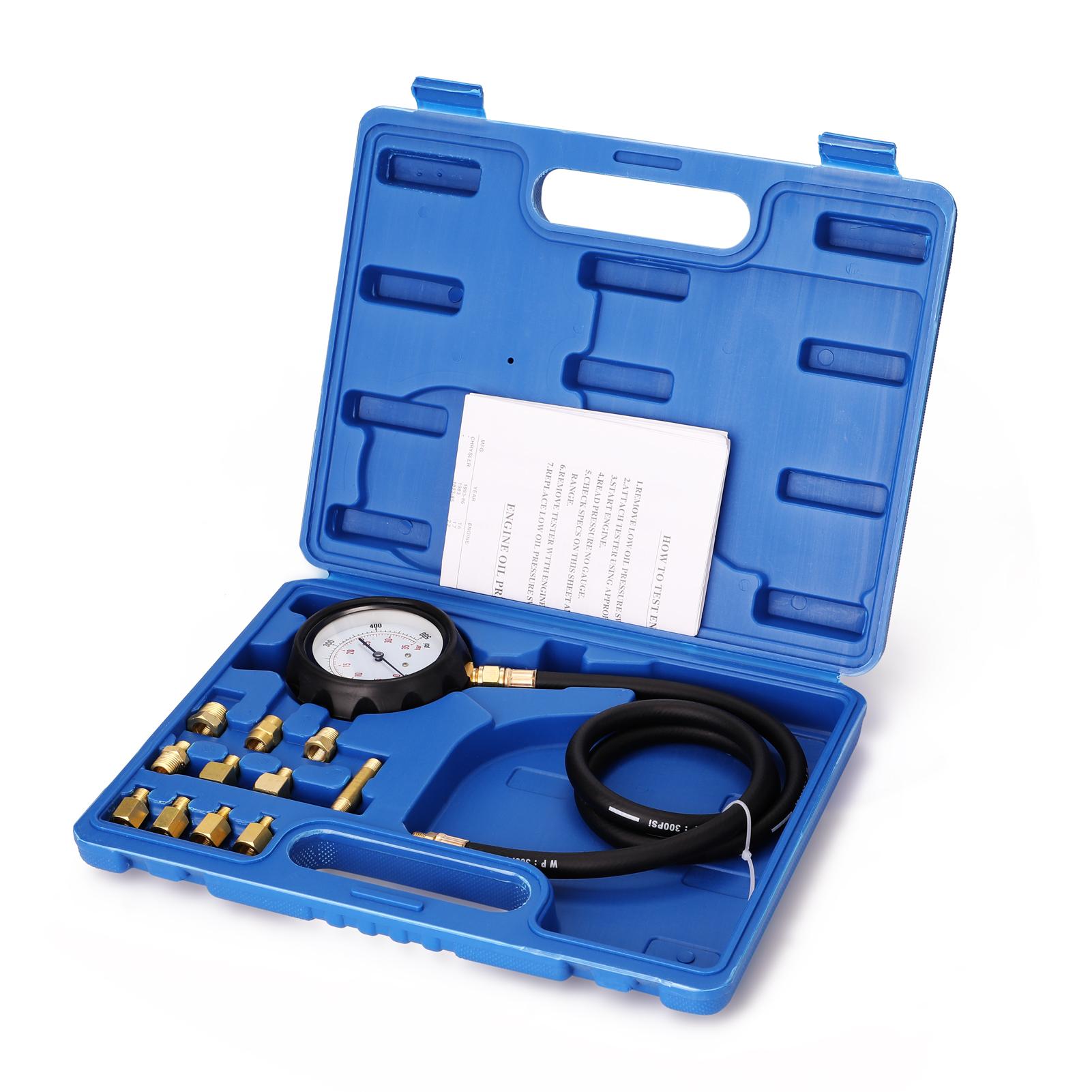 VT01052 12pcs Engine Oil Pressure Tester Diagnostic Testing Tool Cylinder Gauge Compression Gauge Utility Testing Tool
