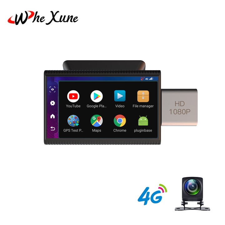 Camera hành trình ô tô, xe hơi nhãn hiệu Whexune F8 tích hợp 4G, Wifi, màn hình cảm ứng 3 inch - Hàng Nhập Khẩu