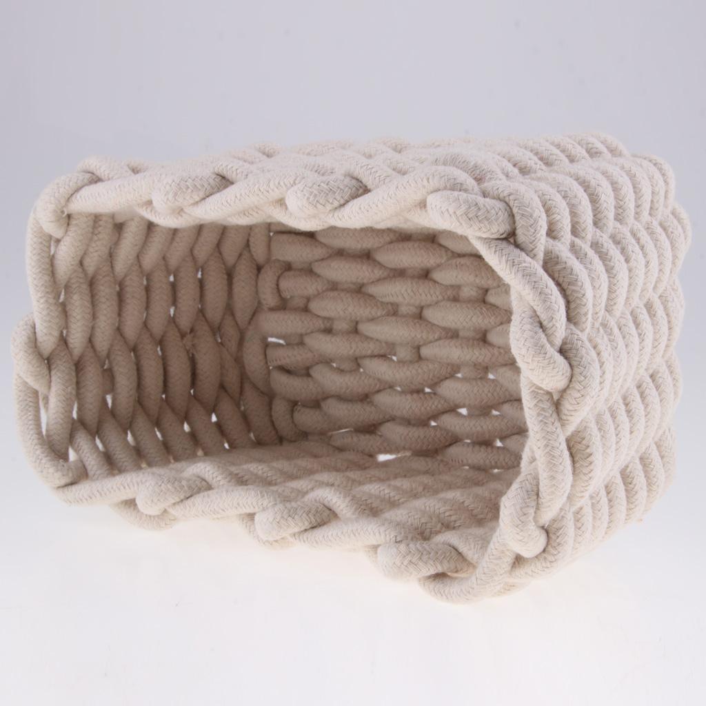 Linen Weaving Storage Baskets Box with Handle Laundry Basket Organizer