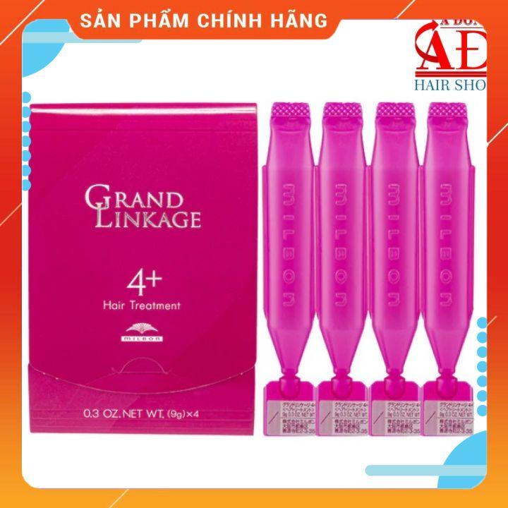 HỘP 10 VĨ KEM Ủ TÓC MILBON GRAND LINKAGE SUÔN MỀM MƯỢT TẠI NHÀ NEW (HỒNG) 9G*4*10