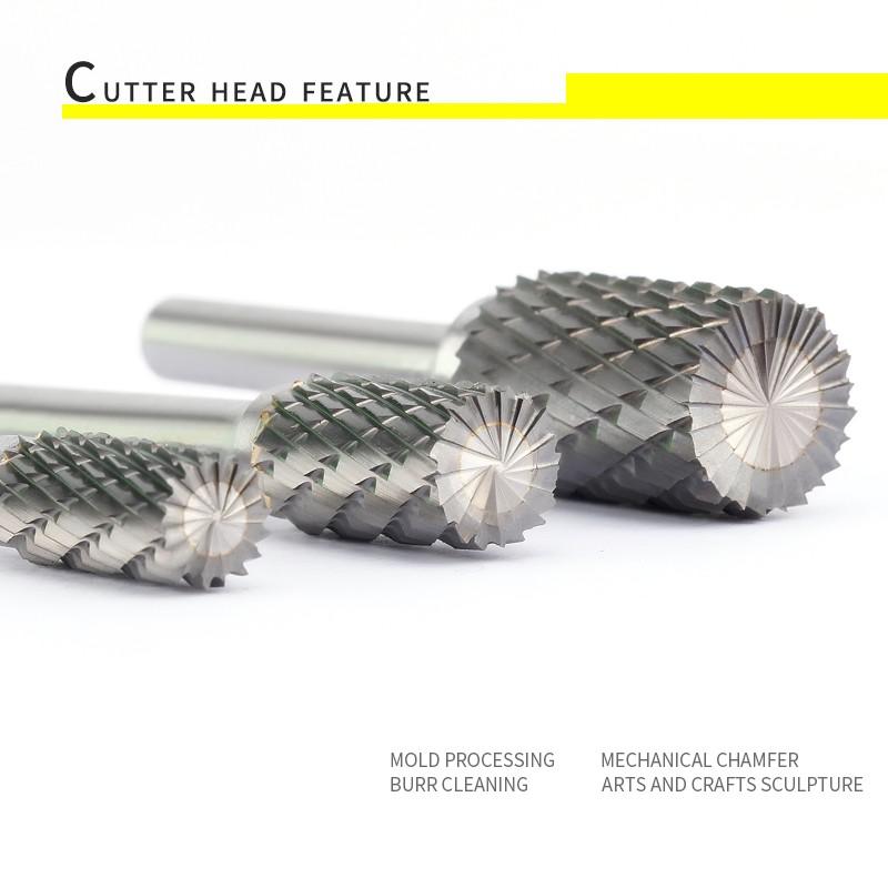 Dụng cụ mài bằng thép vonfram có rãnh với lưỡi dao hình trụ 3-16mm