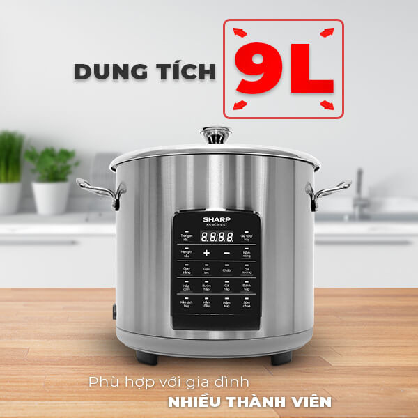 Nồi đa năng Sharp 9lit KN-MC90V-ST. Hàng chính hãng