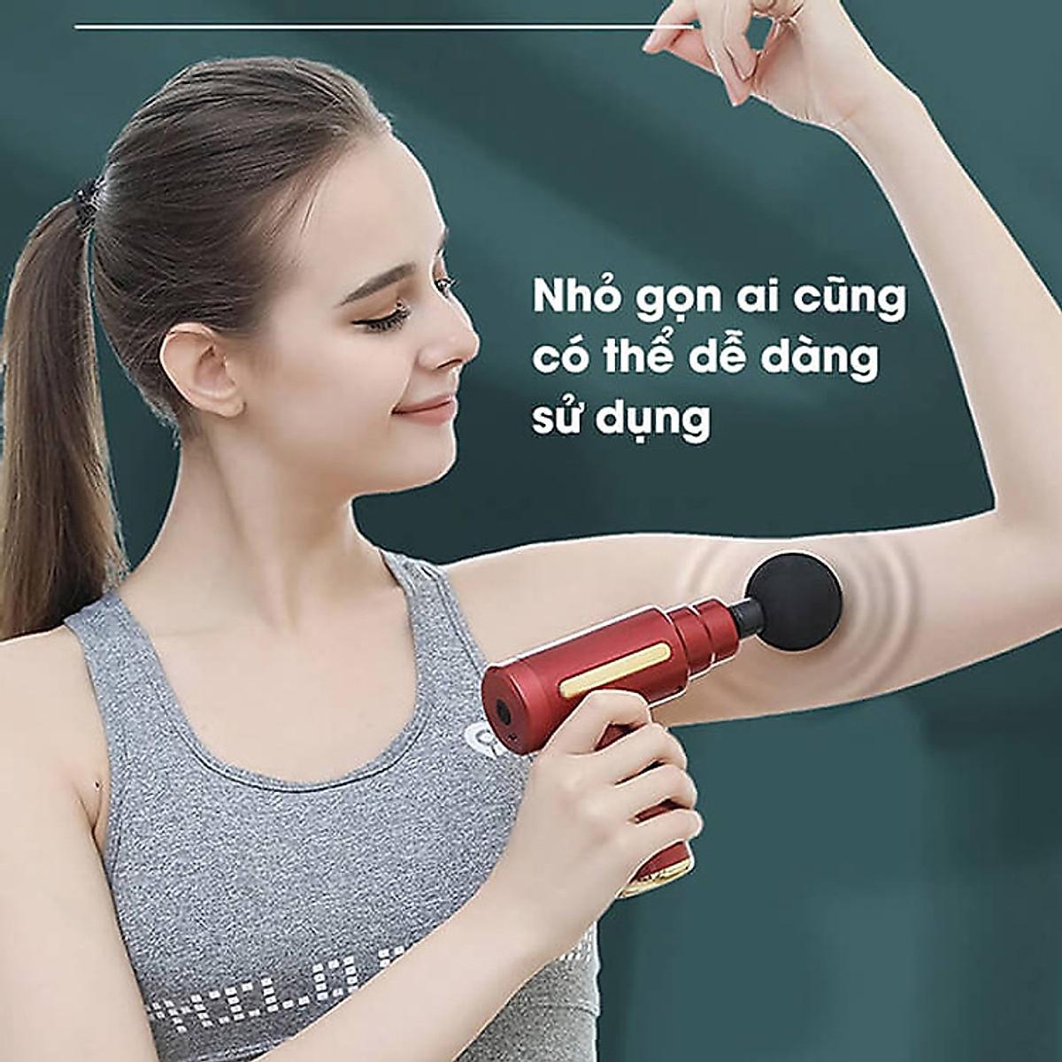 Máy Mát Xa Massage Mini Đa Năng Cầm Tay 6 Chế Độ Tặng Kèm 4 Đầu Massage Toàn Thân  - Giao Màu Ngẫu Nhiên