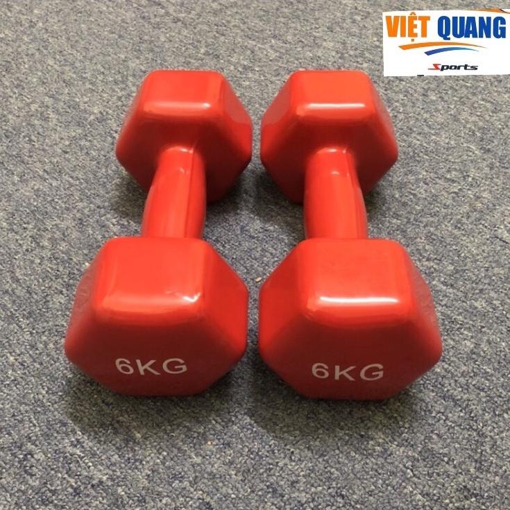 Bộ Tạ Tay Nữ 6kg Bọc Cao Su Tập Gym Màu Ngẫu Nhiên