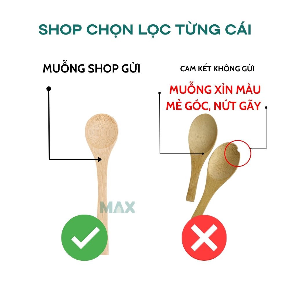 [Nhiều size] Bộ 4 cái muỗng gỗ nhỏ bằng tre múc gia vị, thìa gỗ nhỏ mini múc trà cafe ngũ cốc