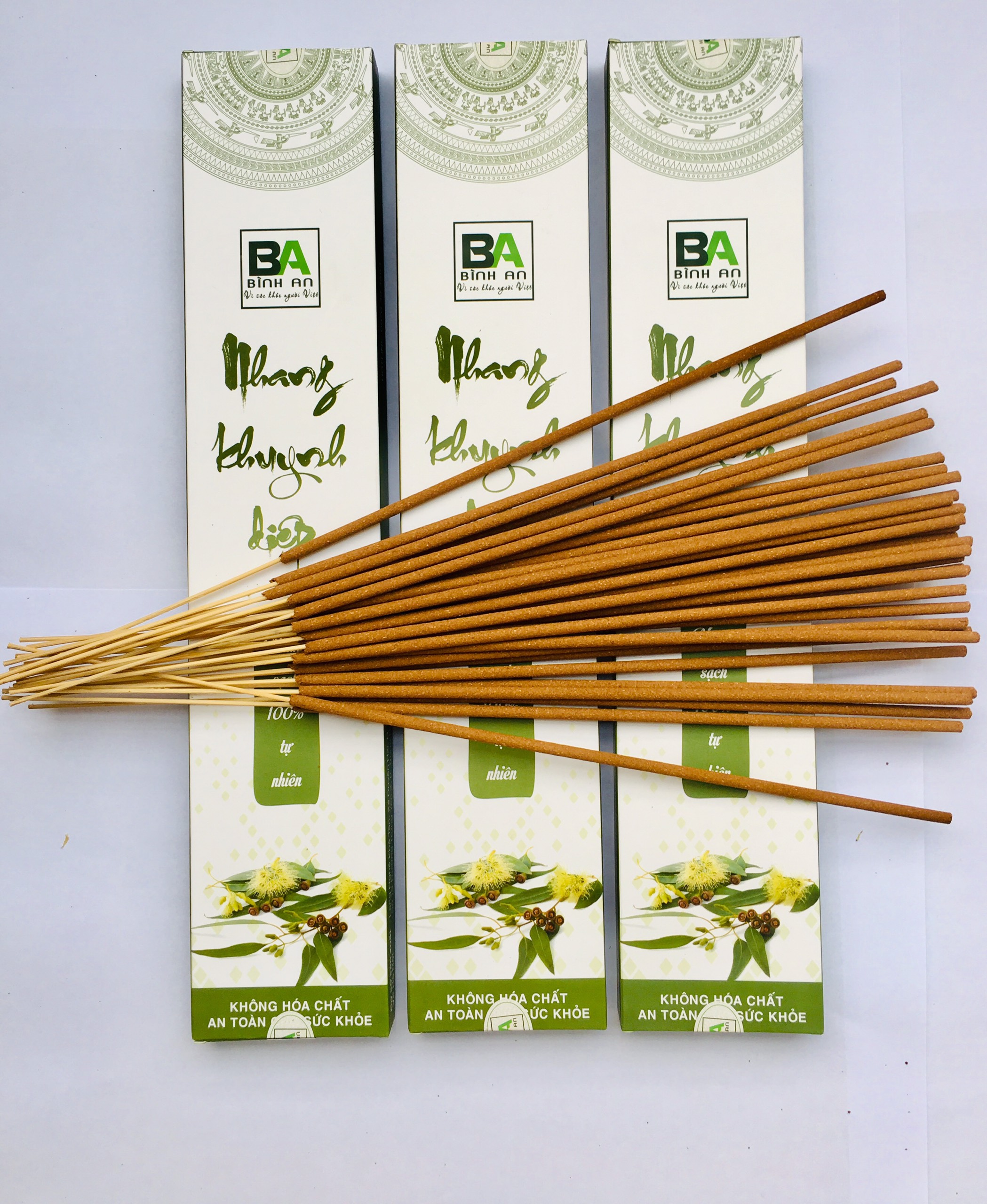 Combo 3 hộp Nhang Sạch Thảo Mộc Bình An -Nhang Sạch 100% Không Hóa Chất - Mỗi hộp 50 nén