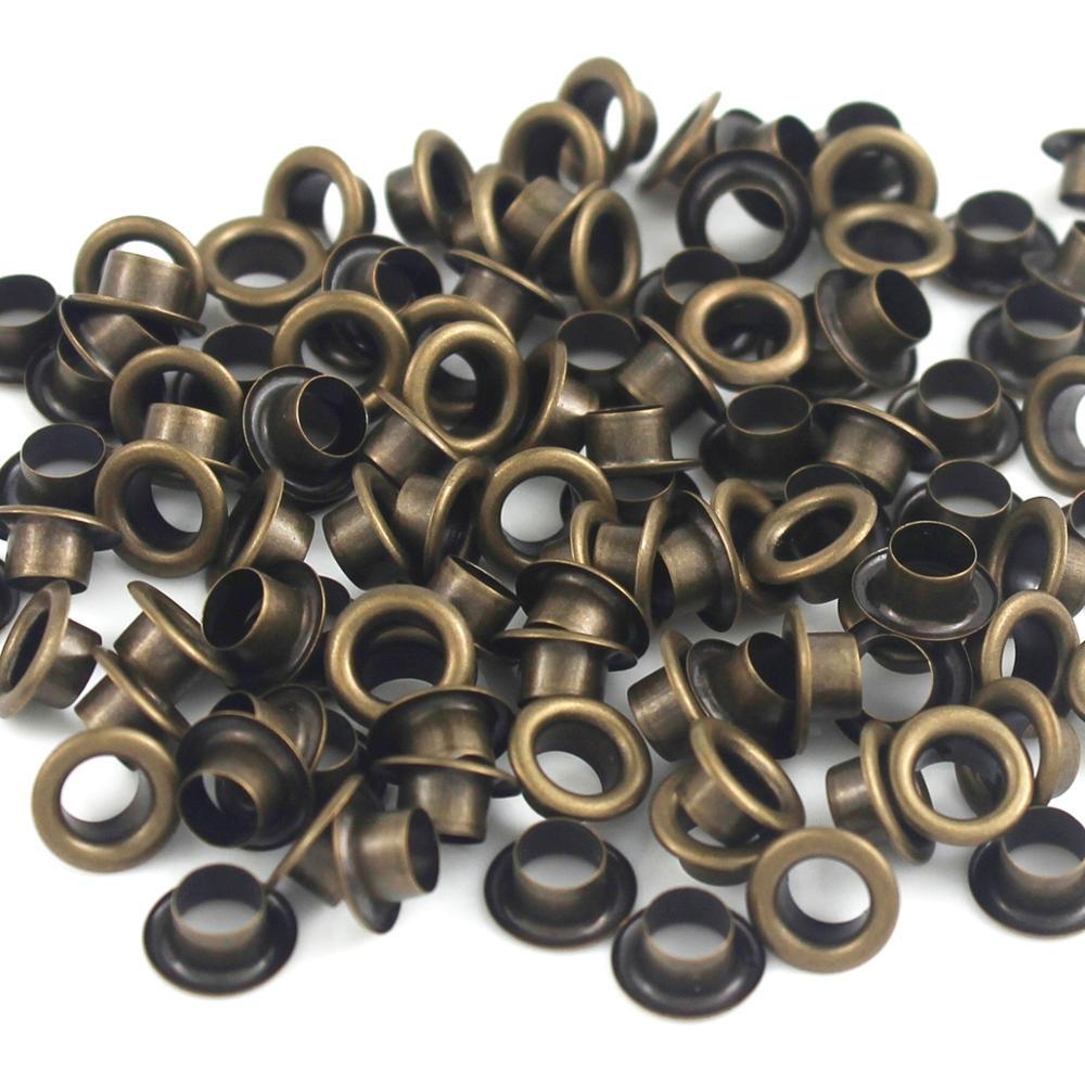 Khoen ore mắt cáo 4.5mm Bằng Thau không gỉ Màu bạc vàng đồng khói Khuy mắt cáo bấm vải, quần áo, túi xách, đồ da