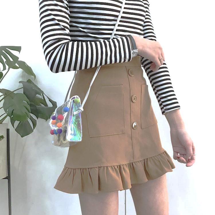 Quần giả váy nữ BÈO ĐUÔI CÁ phối lưng thun co giãn chất tuyết mưa xinh xắn