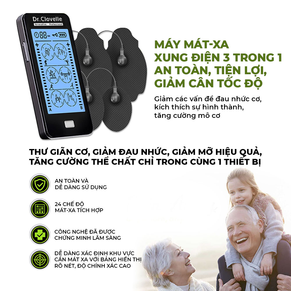 Máy Mát Xa Giảm Đau Và Tăng Cơ, Giảm Mỡ Bụng, Đùi 3 Trong 1, Trị Liệu Giãn Cơ, Thư Giãn, Dễ Sử Dụng 