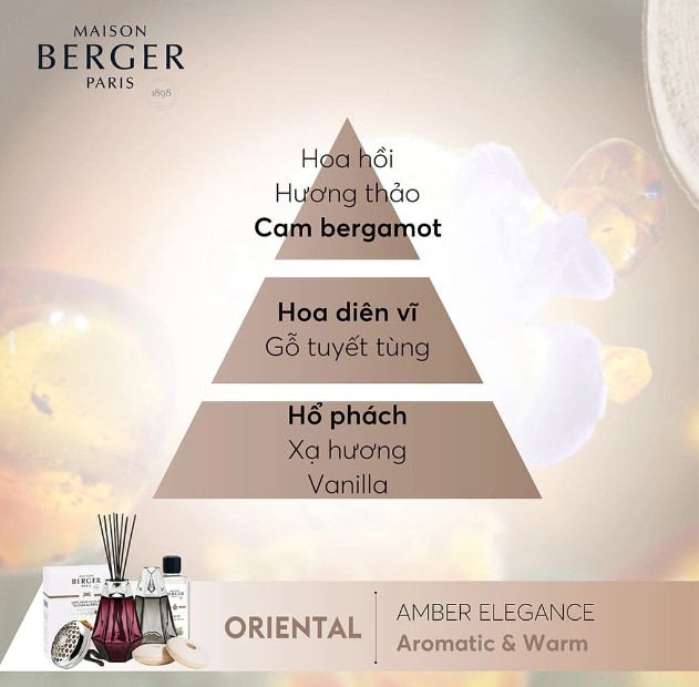 Maison Berger - Tinh dầu đèn xông hương Amber Elegance - 500ml