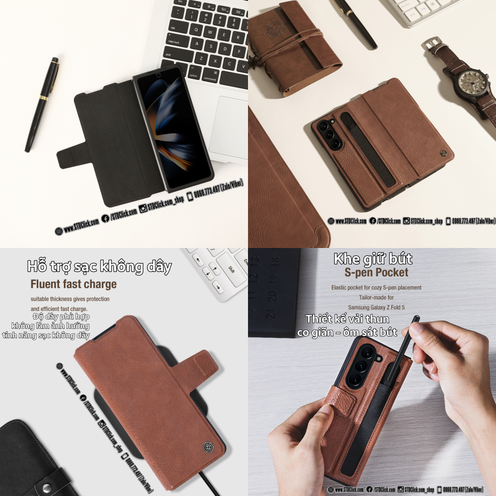 ỐP LƯNG DÀNH CHO ĐIỆN THOẠI SAMSUNG GALAXY Z FOLD 5 5G - Z FOLD 4 5G NILLKIN AOGE CÓ KHE GIỮ BÚT