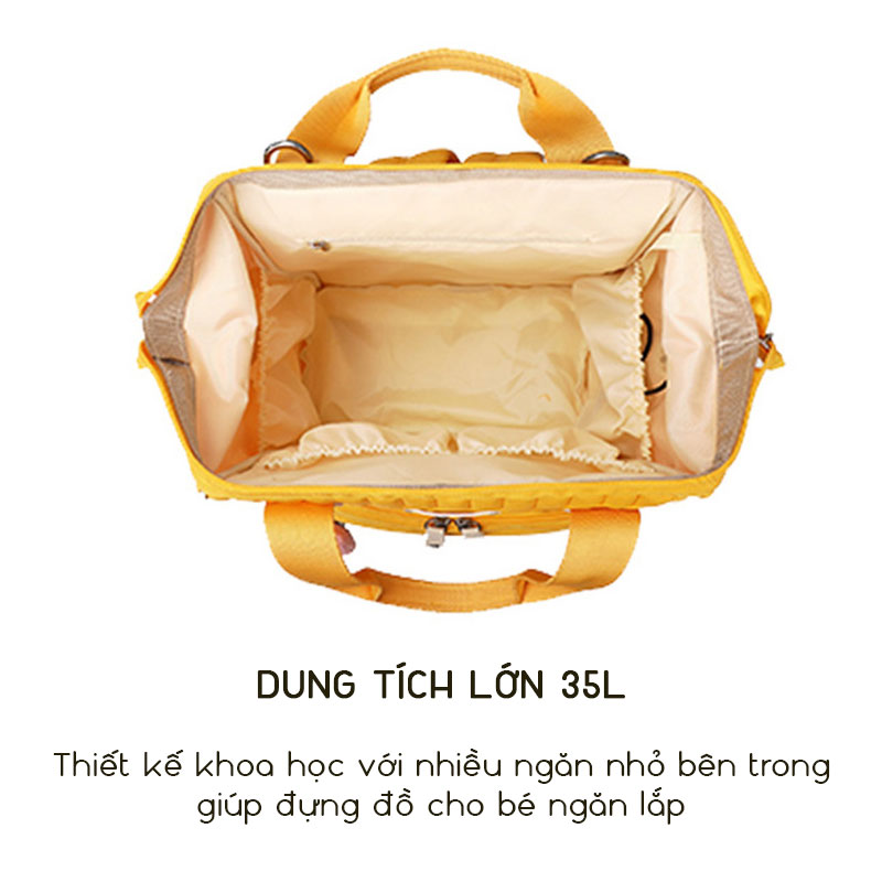 Balo bỉm sữa đựng đồ cho mẹ bé đa năng KidAndMom Lovtis Mommy Bag giữ nhiệt bình sữa, 13 ngăn tiện dụng chống thấm phong cách hiện đại sang trọng