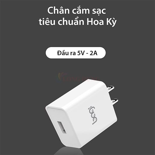 Combo cốc sạc Bagi 2A 1USB + Cáp USB Type-C 2.0 1.2m CB-C52n - Hàng chính hãng