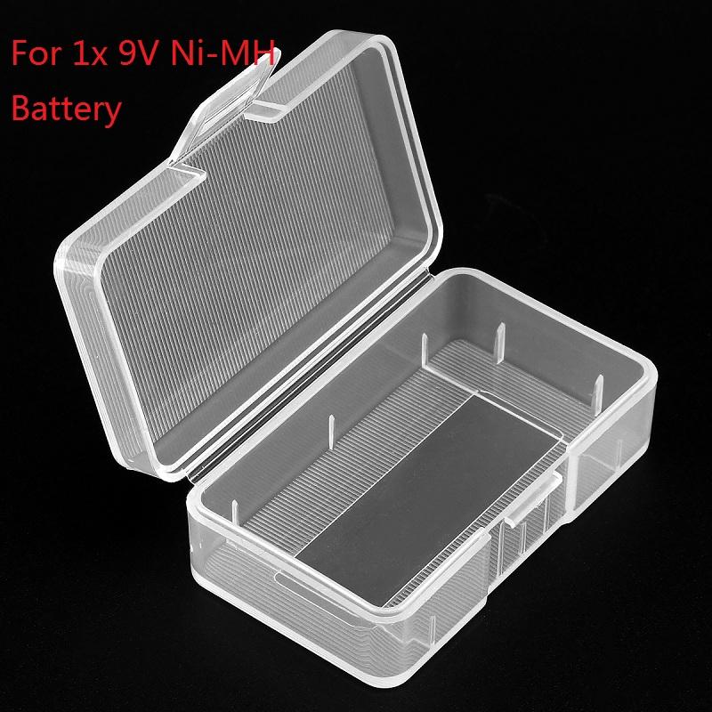 1 Hộp đựng di động bằng nhựa cứng trong suốt Hộp lưu trữ pin Hộp lưu trữ pin bền Phù hợp với pin 2/4 x 26650 Màu sắc: Dành cho 1x 9V Ni-MH Batt