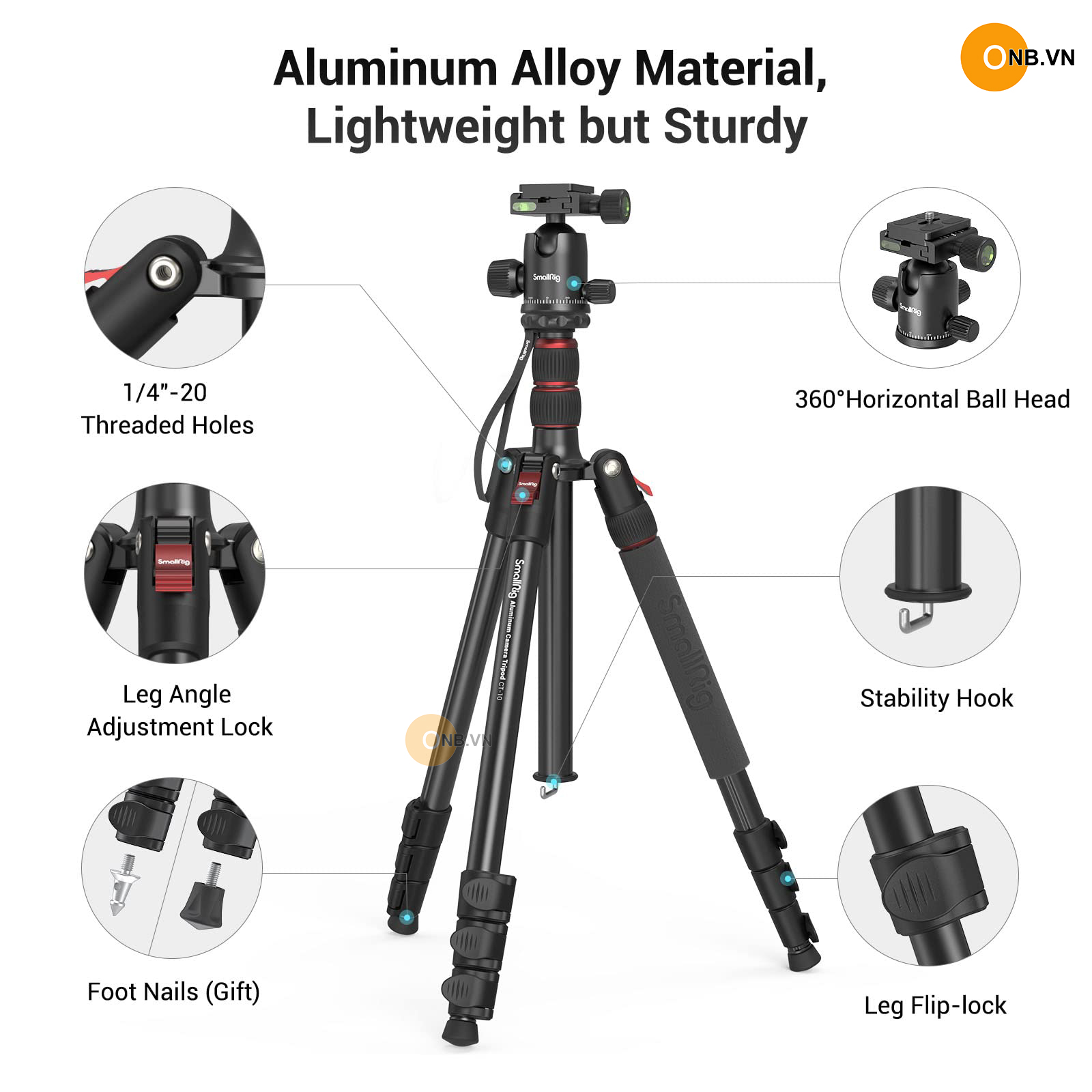 Smallrig CT-10 Tripod Monopod Máy Ảnh và Điện Thoại 3595