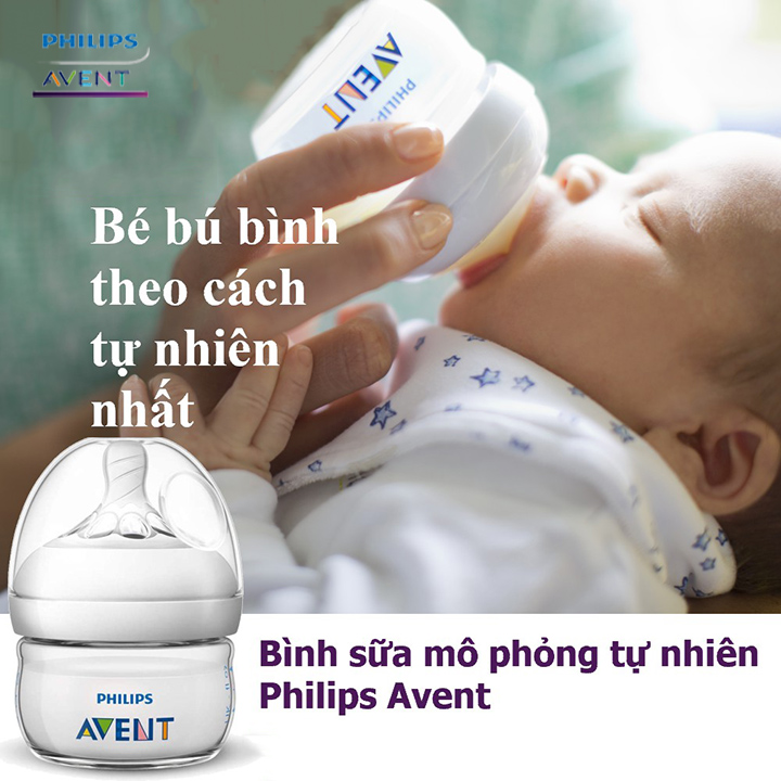 Bình sữa Philips Avent cho bé mô phỏng tự nhiên Bình tập uống đựng sữa cho trẻ sơ sinh chống sặc cổ rộng không có BPA Tặng móc khóa xinh xắn thương hiệu Bamboo Life