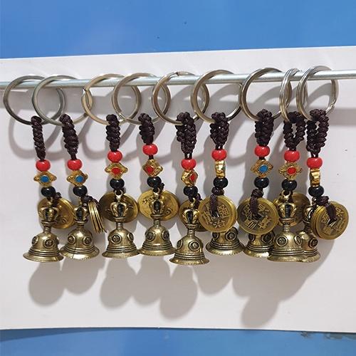 Móc khóa hồ lô đồng & hồ lô đồng không mở đáy & chuông đồng 5 đồng tiền