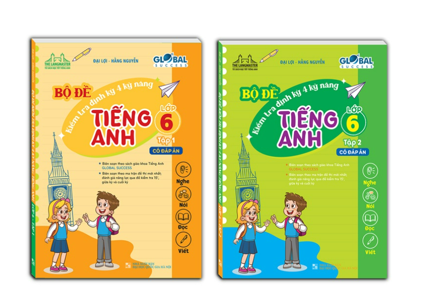 Sách - Combo 2c - GLOBAL SUCCESS - Bộ đề kiểm tra định kỳ 4 kỹ năng tiếng anh lớp 6